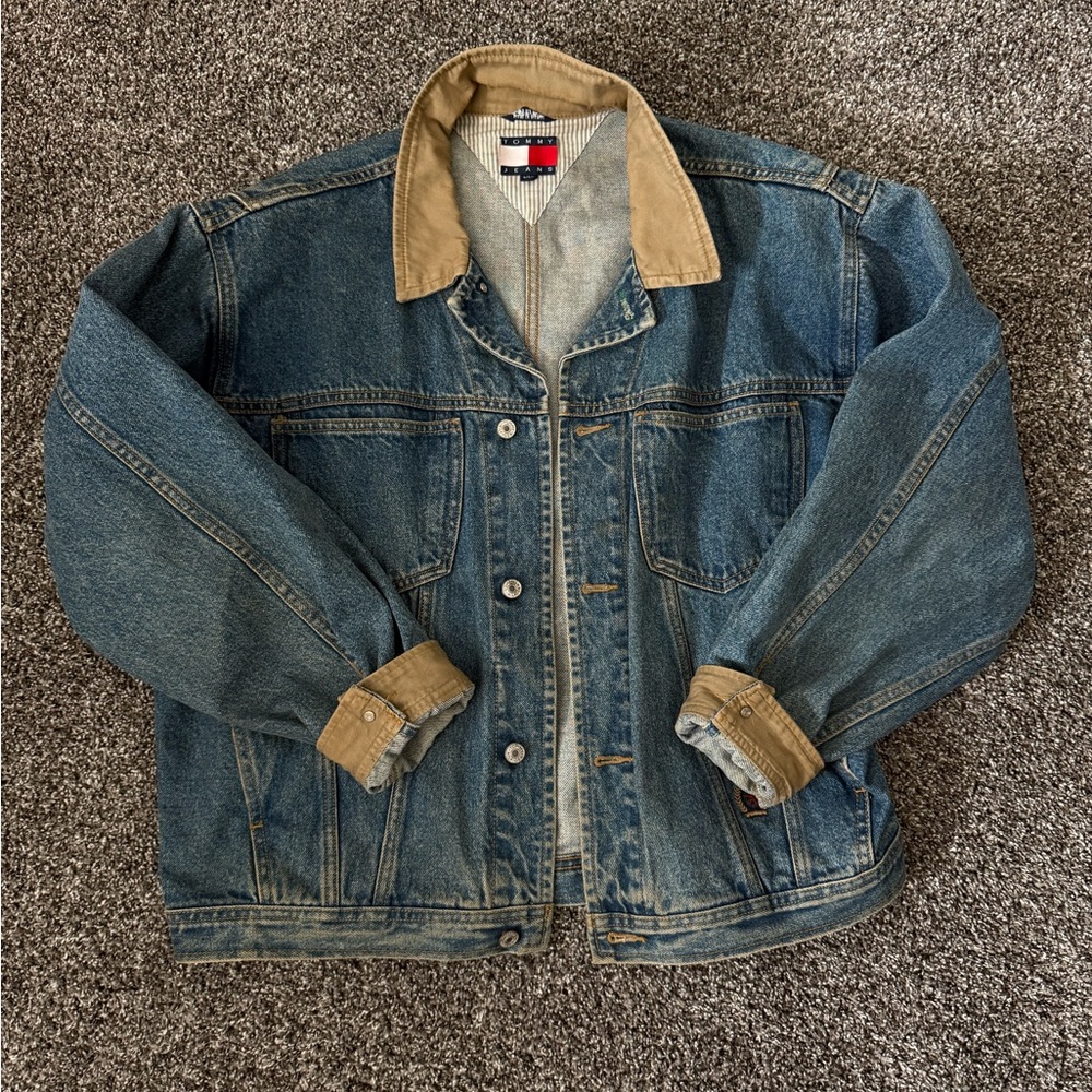 Denim Jacket with Tan Accents